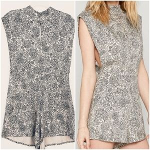 Amuse Society Golden Haze Keyhole Romper Women's Size Medium